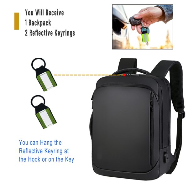 ANJINU Laptop Backpack, Business Slim Durable Travel Backpacks with USB Charging Port, College Computer Bag Gifts for Men and Women Fits Notebook - 图片 2