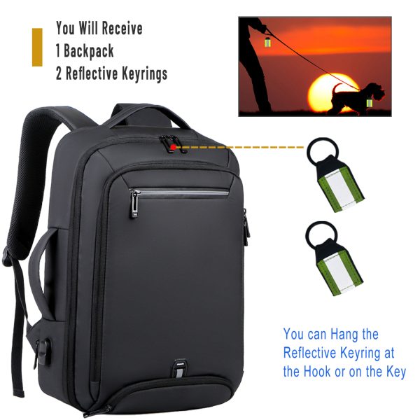 ANJINU Laptop Backpack, Business Slim Durable Travel Backpacks with USB Charging Port, College Computer Bag Gifts for Men and Women Fits Notebook - 图片 2