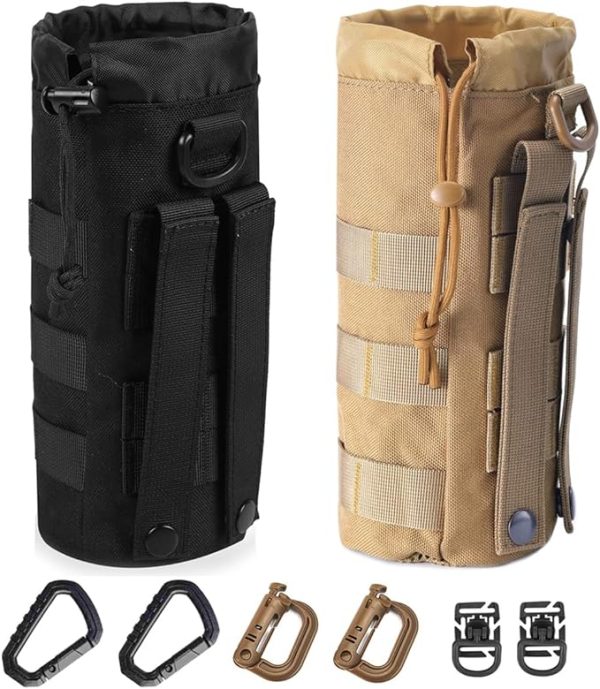 ANJINU Molle Water Bottle Holder, Water Molle Attachments, Molle Water Bottle Pouch, Tactical Backpack Attachment Pouches - 图片 2