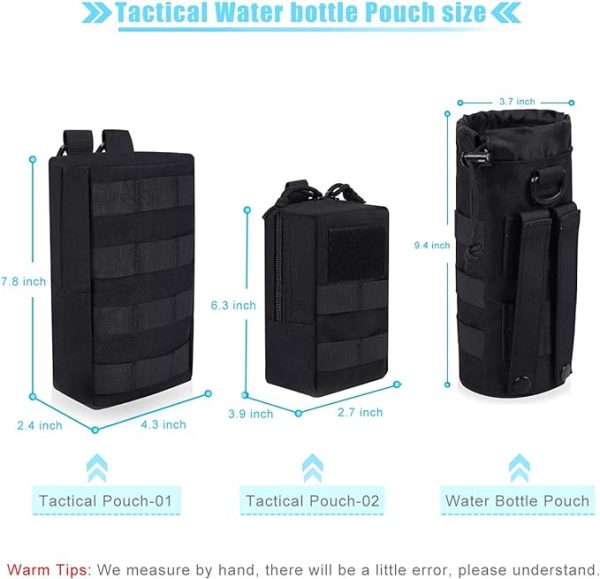 ANJINU Molle Water Bottle Holder, Water Molle Attachments, Molle Water Bottle Pouch, Tactical Backpack Attachment Pouches - 图片 2
