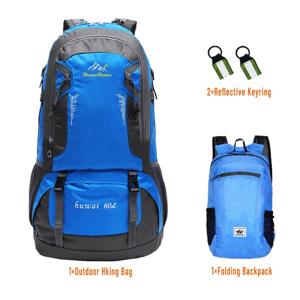 ANJINU 60L Hiking Backpack Men Camping Backpack With Rain Cover - 图片 2