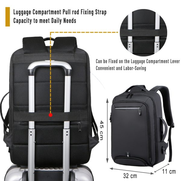 ANJINU Laptop Backpack, Business Slim Durable Travel Backpacks with USB Charging Port, College Computer Bag Gifts for Men and Women Fits Notebook - 图片 3