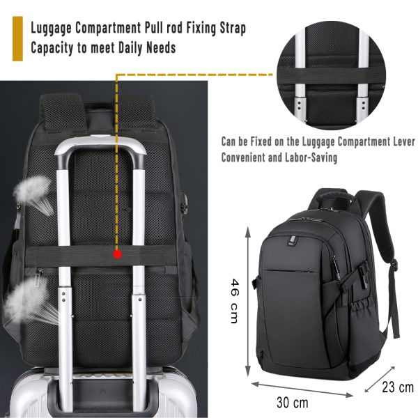 ANJINU Laptop Backpack, Business Slim Durable Travel Backpacks with USB Charging Port, College Computer Bag Gifts for Men and Women Fits Notebook - 图片 3
