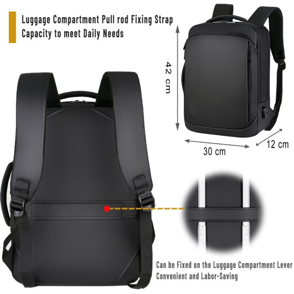 ANJINU Laptop Backpack, Business Slim Durable Travel Backpacks with USB Charging Port, College Computer Bag Gifts for Men and Women Fits Notebook - 图片 3