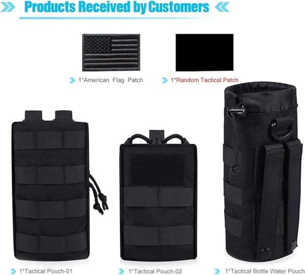 ANJINU Molle Water Bottle Holder, Water Molle Attachments, Molle Water Bottle Pouch, Tactical Backpack Attachment Pouches - 图片 7