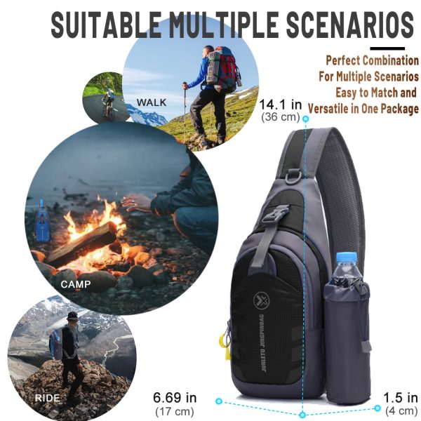 ANJINU Sling Bag Lightweight Crossbody Sling Backpack for Women Men Large Shoulder Chest Bag Daypack for Hiking Traveling - 图片 3