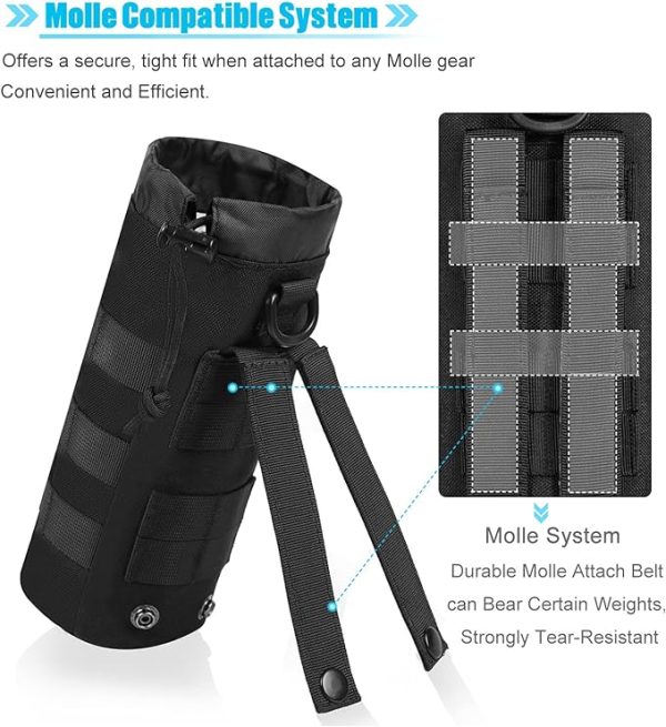 ANJINU Molle Water Bottle Holder, Water Molle Attachments, Molle Water Bottle Pouch, Tactical Backpack Attachment Pouches - 图片 4