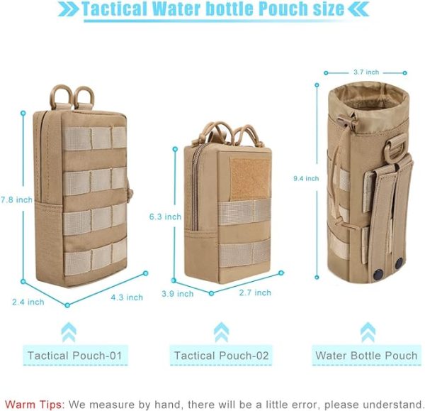 ANJINU Molle Water Bottle Holder, Water Molle Attachments, Molle Water Bottle Pouch, Tactical Backpack Attachment Pouches - 图片 3