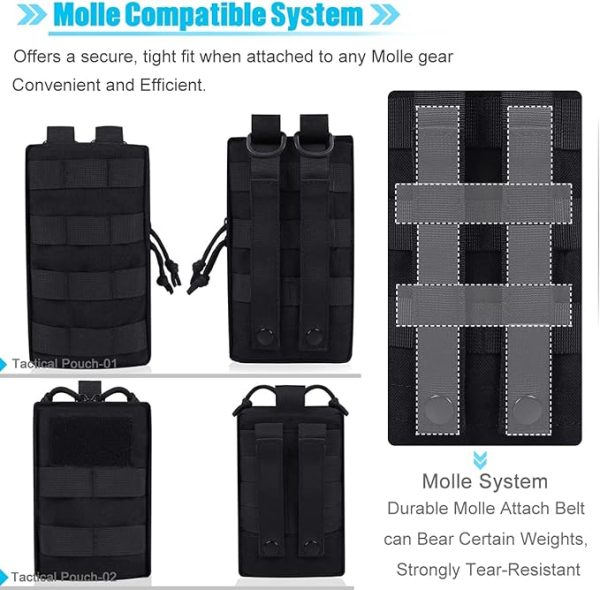 ANJINU Molle Water Bottle Holder, Water Molle Attachments, Molle Water Bottle Pouch, Tactical Backpack Attachment Pouches - 图片 6