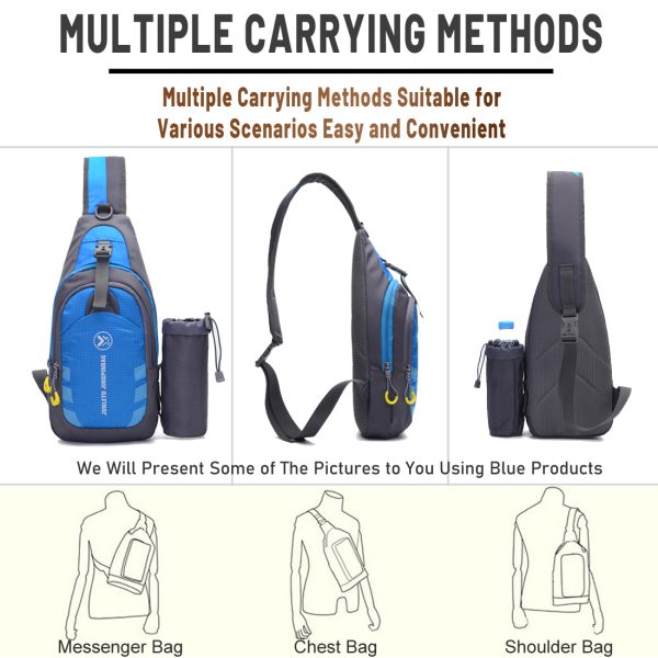 ANJINU Sling Bag Lightweight Crossbody Sling Backpack for Women Men Large Shoulder Chest Bag Daypack for Hiking Traveling - 图片 5
