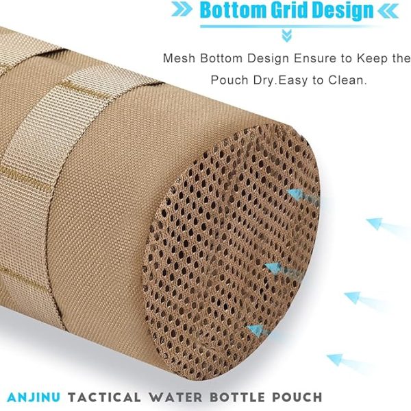 ANJINU Molle Water Bottle Holder, Water Molle Attachments, Molle Water Bottle Pouch, Tactical Backpack Attachment Pouches - 图片 4
