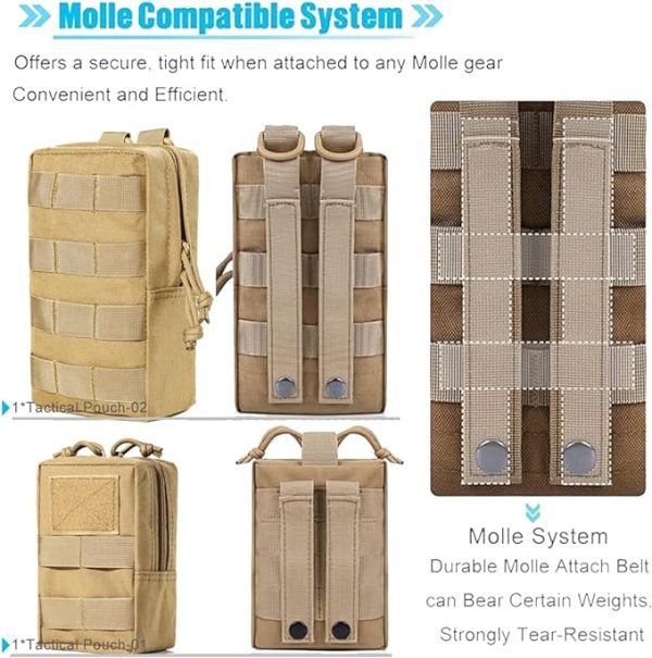 ANJINU Molle Water Bottle Holder, Water Molle Attachments, Molle Water Bottle Pouch, Tactical Backpack Attachment Pouches - 图片 4