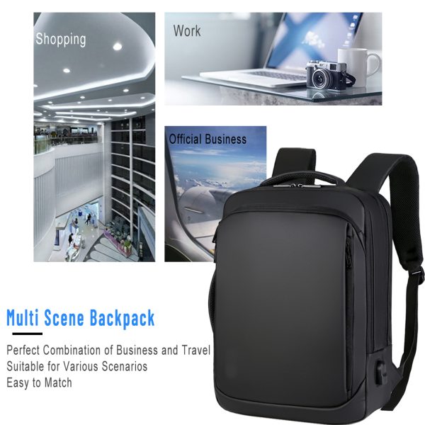ANJINU Laptop Backpack, Business Slim Durable Travel Backpacks with USB Charging Port, College Computer Bag Gifts for Men and Women Fits Notebook - 图片 7