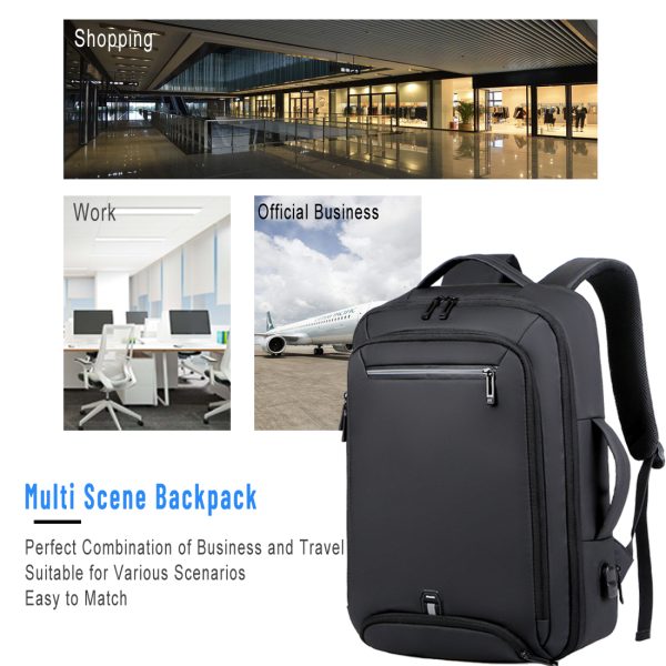 ANJINU Laptop Backpack, Business Slim Durable Travel Backpacks with USB Charging Port, College Computer Bag Gifts for Men and Women Fits Notebook - 图片 6