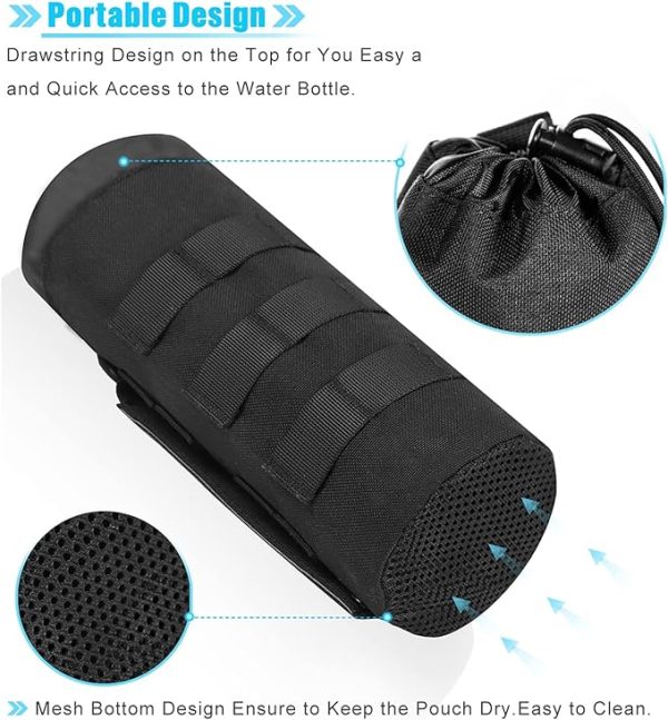 ANJINU Molle Water Bottle Holder, Water Molle Attachments, Molle Water Bottle Pouch, Tactical Backpack Attachment Pouches - 图片 5