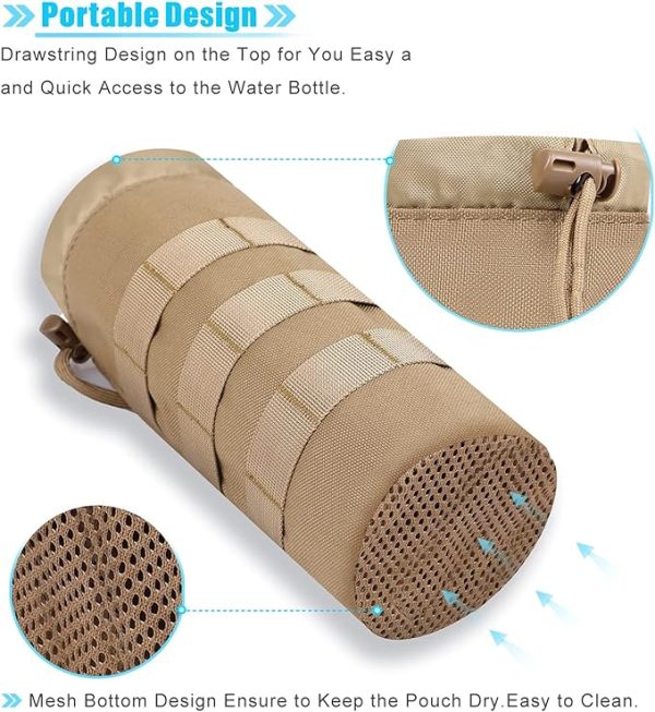 ANJINU Molle Water Bottle Holder, Water Molle Attachments, Molle Water Bottle Pouch, Tactical Backpack Attachment Pouches - 图片 6