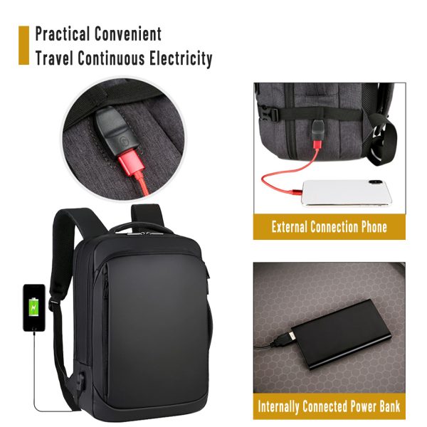 ANJINU Laptop Backpack, Business Slim Durable Travel Backpacks with USB Charging Port, College Computer Bag Gifts for Men and Women Fits Notebook - 图片 5