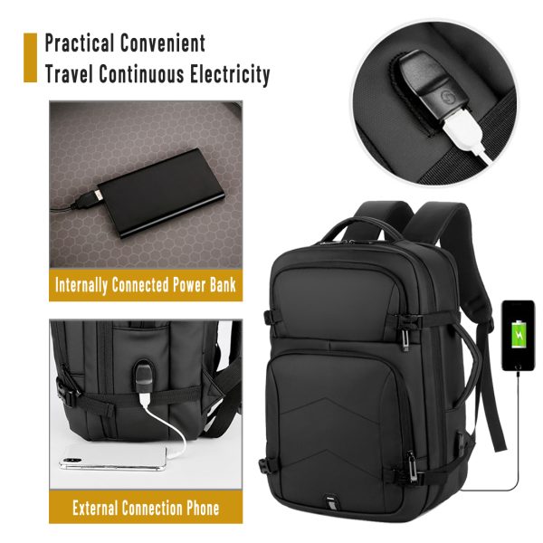 ANJINU Laptop Backpack, Business Slim Durable Travel Backpacks with USB Charging Port, College Computer Bag Gifts for Men and Women Fits Notebook - 图片 7