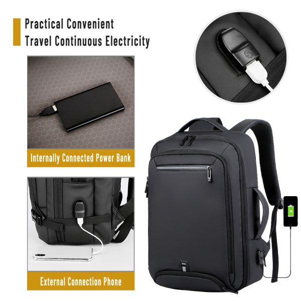 ANJINU Laptop Backpack, Business Slim Durable Travel Backpacks with USB Charging Port, College Computer Bag Gifts for Men and Women Fits Notebook - 图片 7
