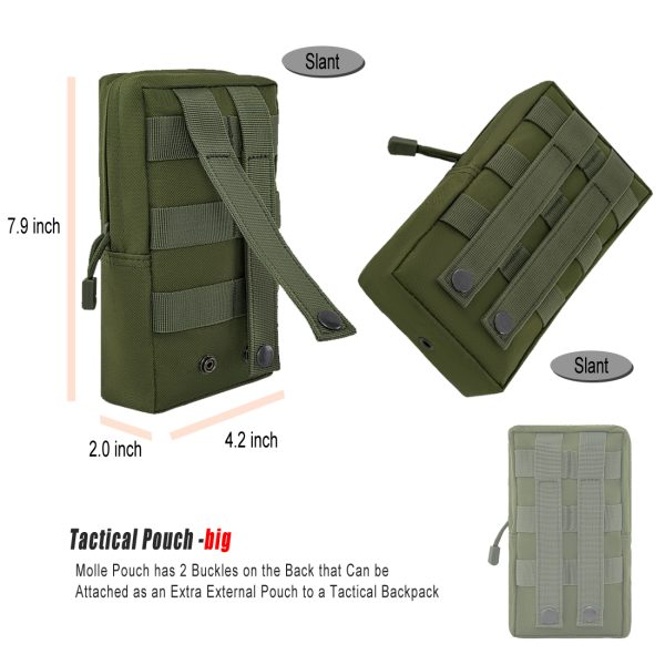 ANJINU Black Tactical Backpack for Men, Military Backpack, Molle Backpack, 42L, Waterproof, Large Army 3 Day Assault Pack (Green) - 图片 7