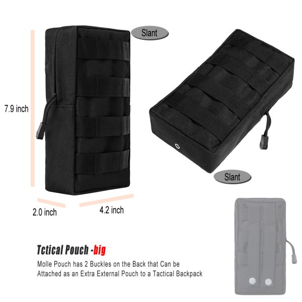 ANJINU Black Tactical Backpack for Men, Military Backpack, Molle Backpack, 42L, Waterproof, Large Army 3 Day Assault Pack (Black-4pack) - 图片 7