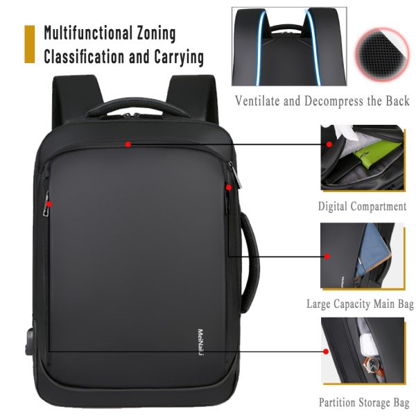 ANJINU Laptop Backpack, Business Slim Durable Travel Backpacks with USB Charging Port, College Computer Bag Gifts for Men and Women Fits Notebook - 图片 5