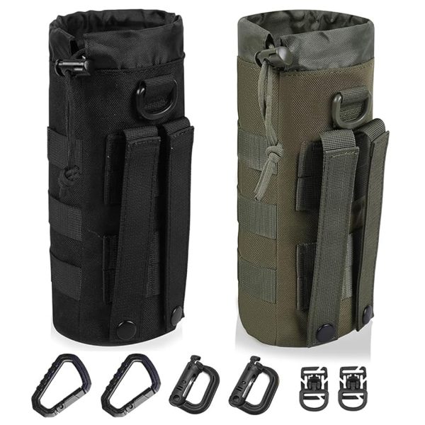 ANJINU Molle Water Bottle Holder, Water Molle Attachments, Molle Water Bottle Pouch, Tactical Backpack Attachment Pouches