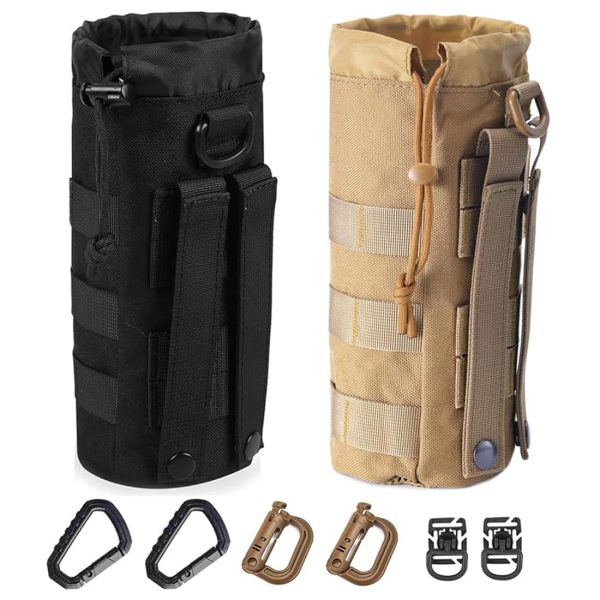 ANJINU Molle Water Bottle Holder, Water Molle Attachments, Molle Water Bottle Pouch, Tactical Backpack Attachment Pouches