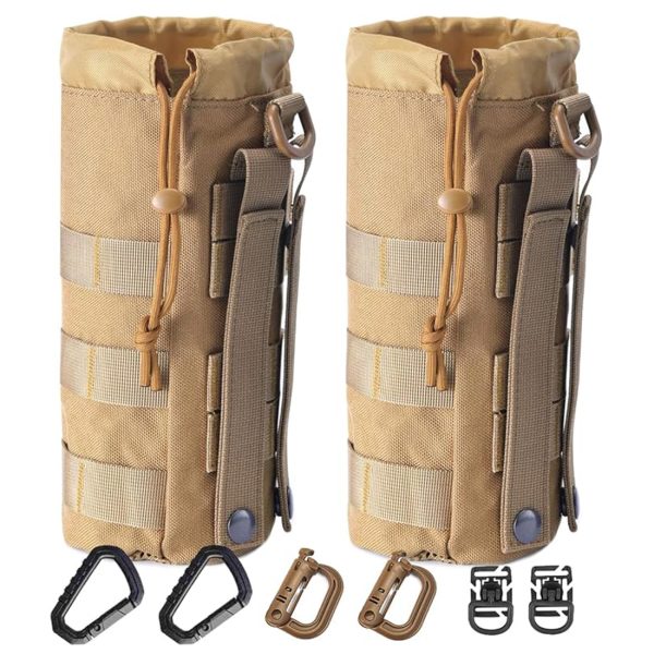 ANJINU Molle Water Bottle Holder, Water Molle Attachments, Molle Water Bottle Pouch, Tactical Backpack Attachment Pouches