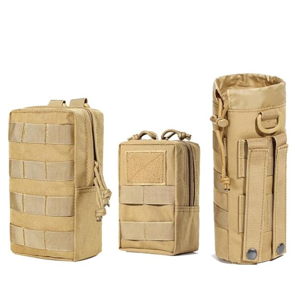 ANJINU Molle Water Bottle Holder, Water Molle Attachments, Molle Water Bottle Pouch, Tactical Backpack Attachment Pouches